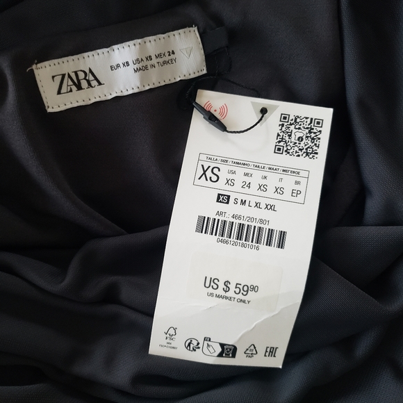 Zara Drapped Asymmetrical Midi Dress Gray - Picture 13 of 13